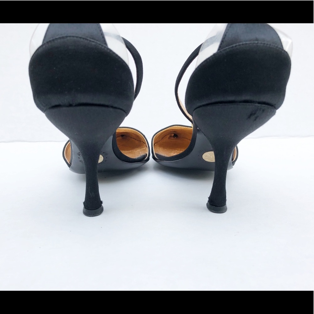 Giorgio Armani Black Satin heels with ankle strap - Picture 4 of 7